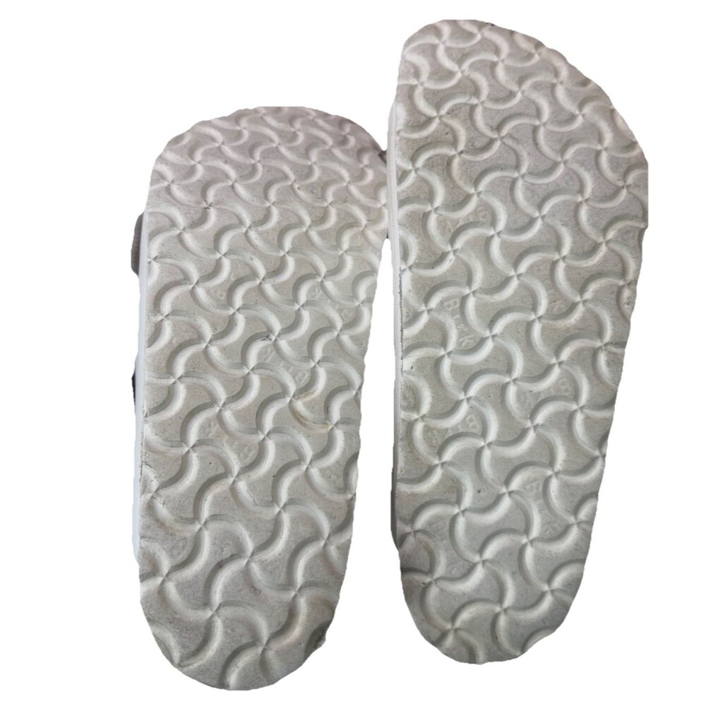 Birkenstock Arizona Big Buckle White Leather Sandals Slides- Size 39 8-8.5 - Picture 9 of 9